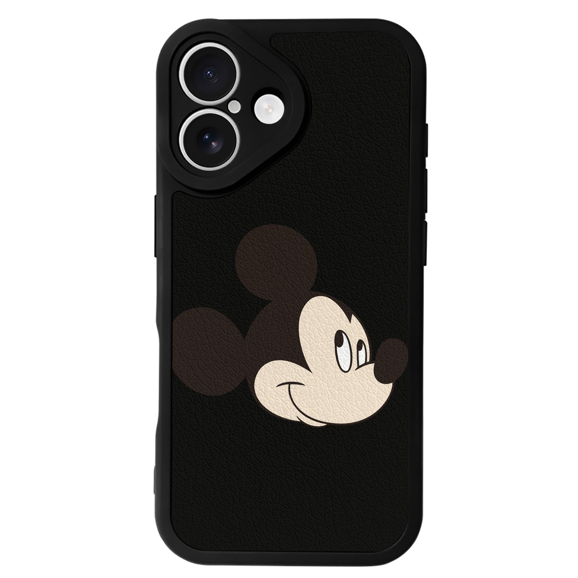 （画像用） ミッキーマウス Mickey Mouse 【iPhone 16シリーズ対応】シリコンスマホケース（レザー調） 材質：シリコン